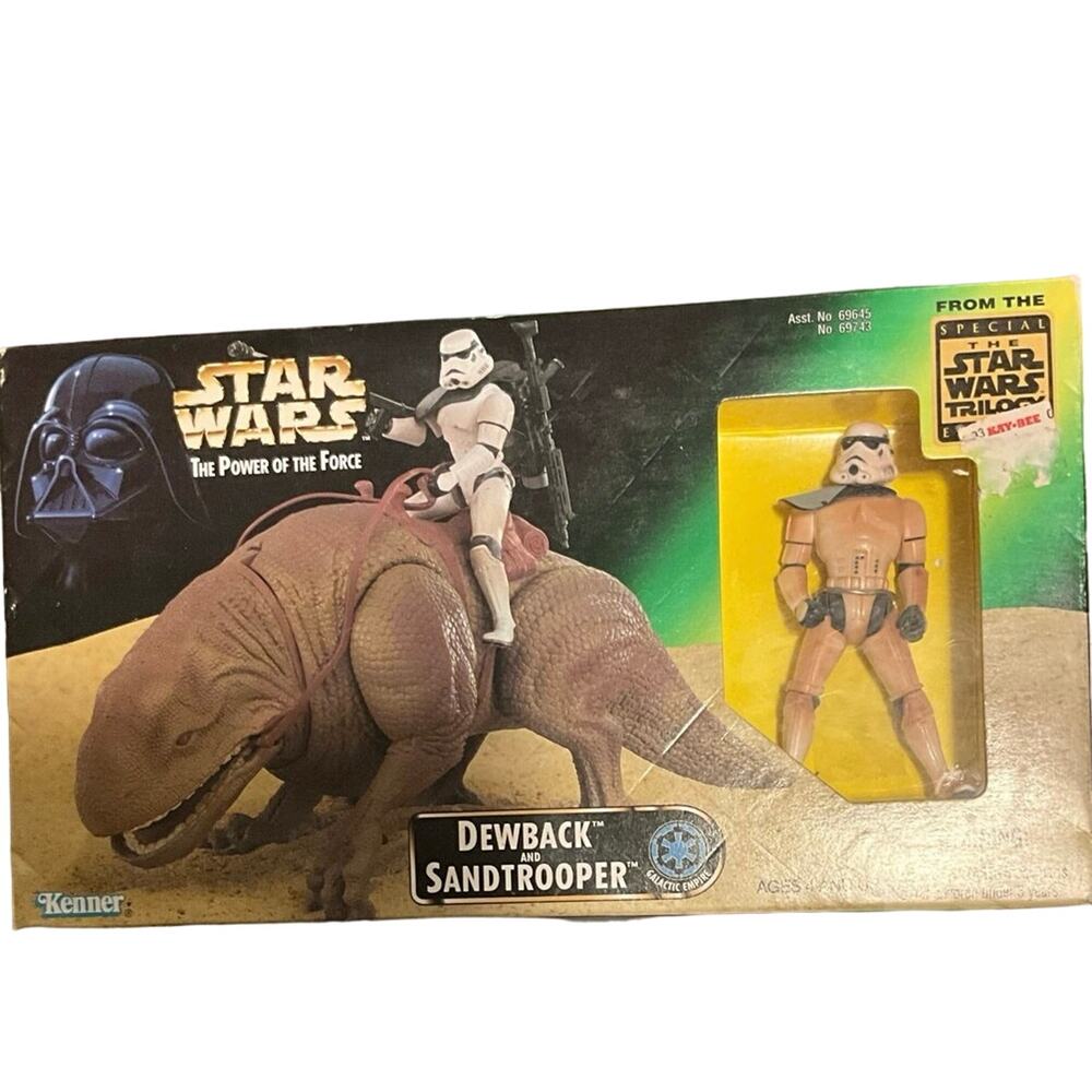 1997 Kenner Star Wars The Power Of The Force Dewback and Sandtrooper *Sealed*